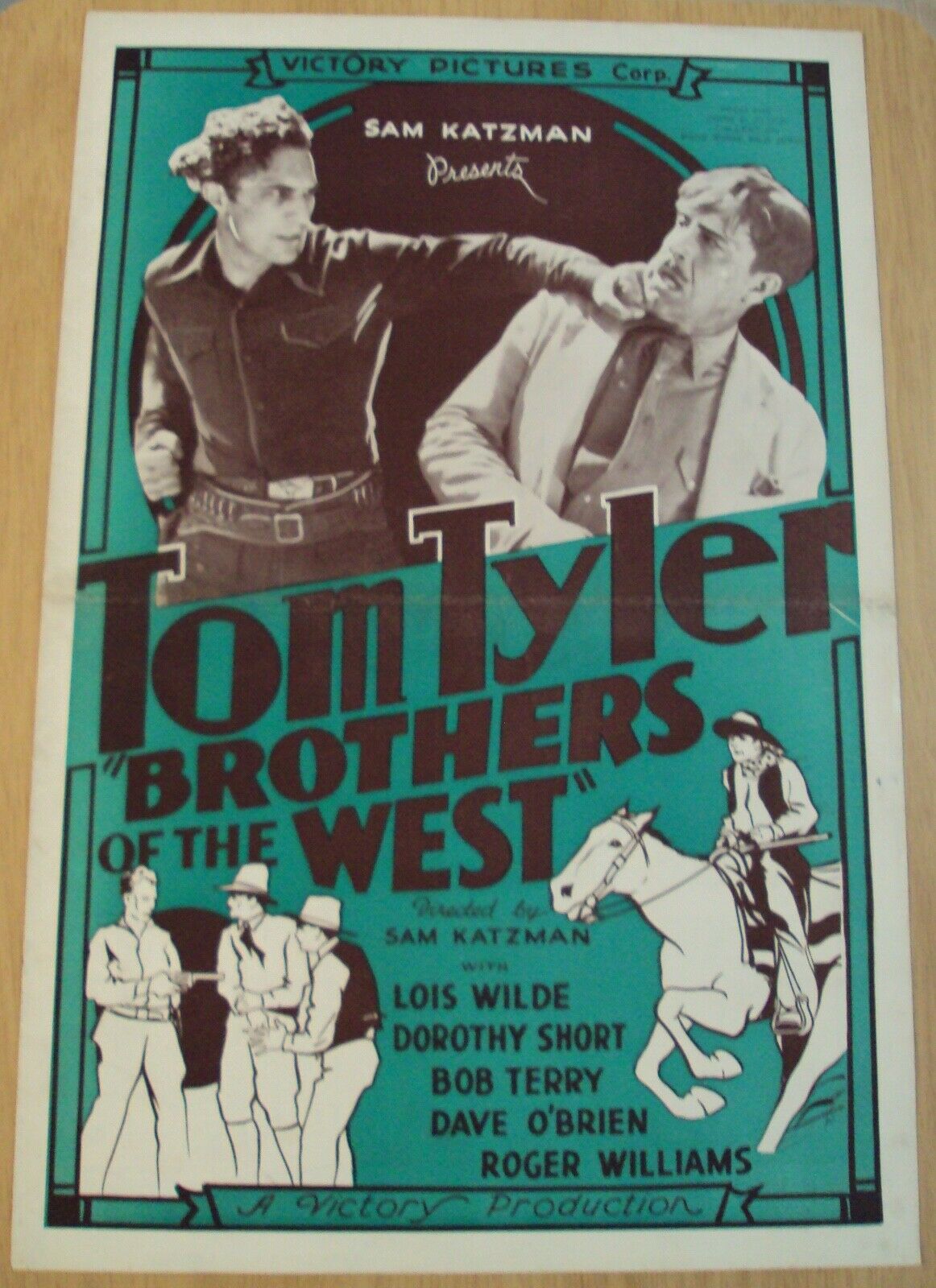 Original 1937 'movie Promo Press Book Poster'~"brothers Of The West" Tom Tyler~