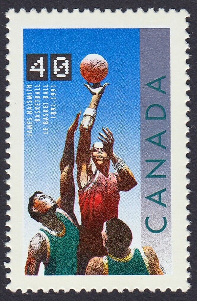 Basketball = Canada 1991 #1343 Mnh Stamp From Pane