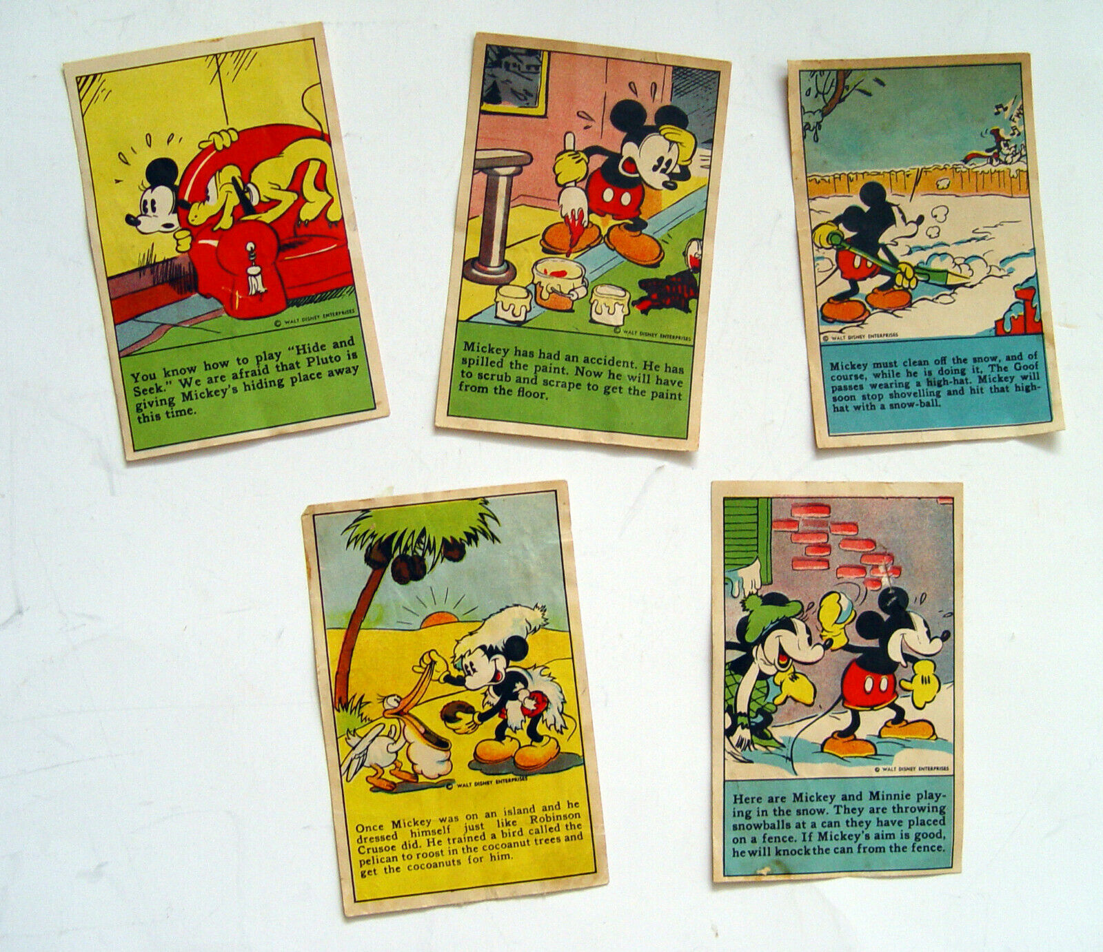 1930s Walt Disney Enterprises Mickey Mouse Bell Bread Advertising Premium 5 Lot