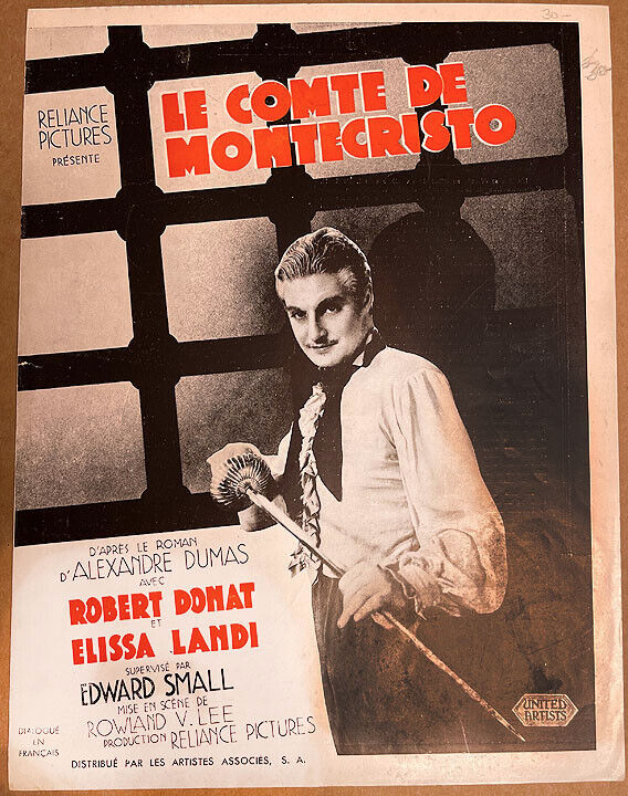 Count Of Monte Cristo! '34 Donat, Landi, Blackmer Original Belgian Presskit!