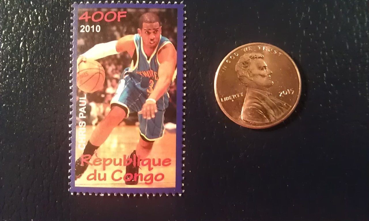 Chris Paul New Orleans Republique Du Congo 2010 200f Stamp Les Meilleur Joueurs