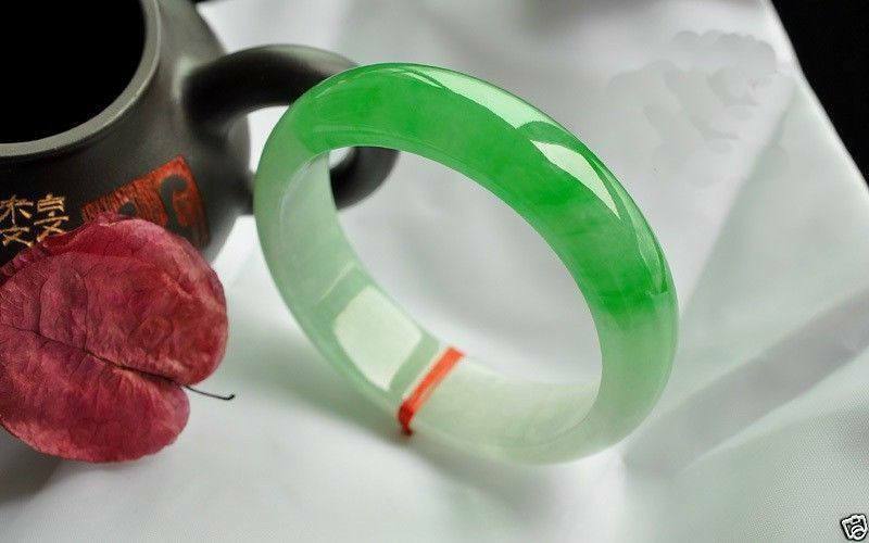 10% Off- 60/61/62mm Certified Natural Ice Jadeite Emerald A Jade Carved Bangle