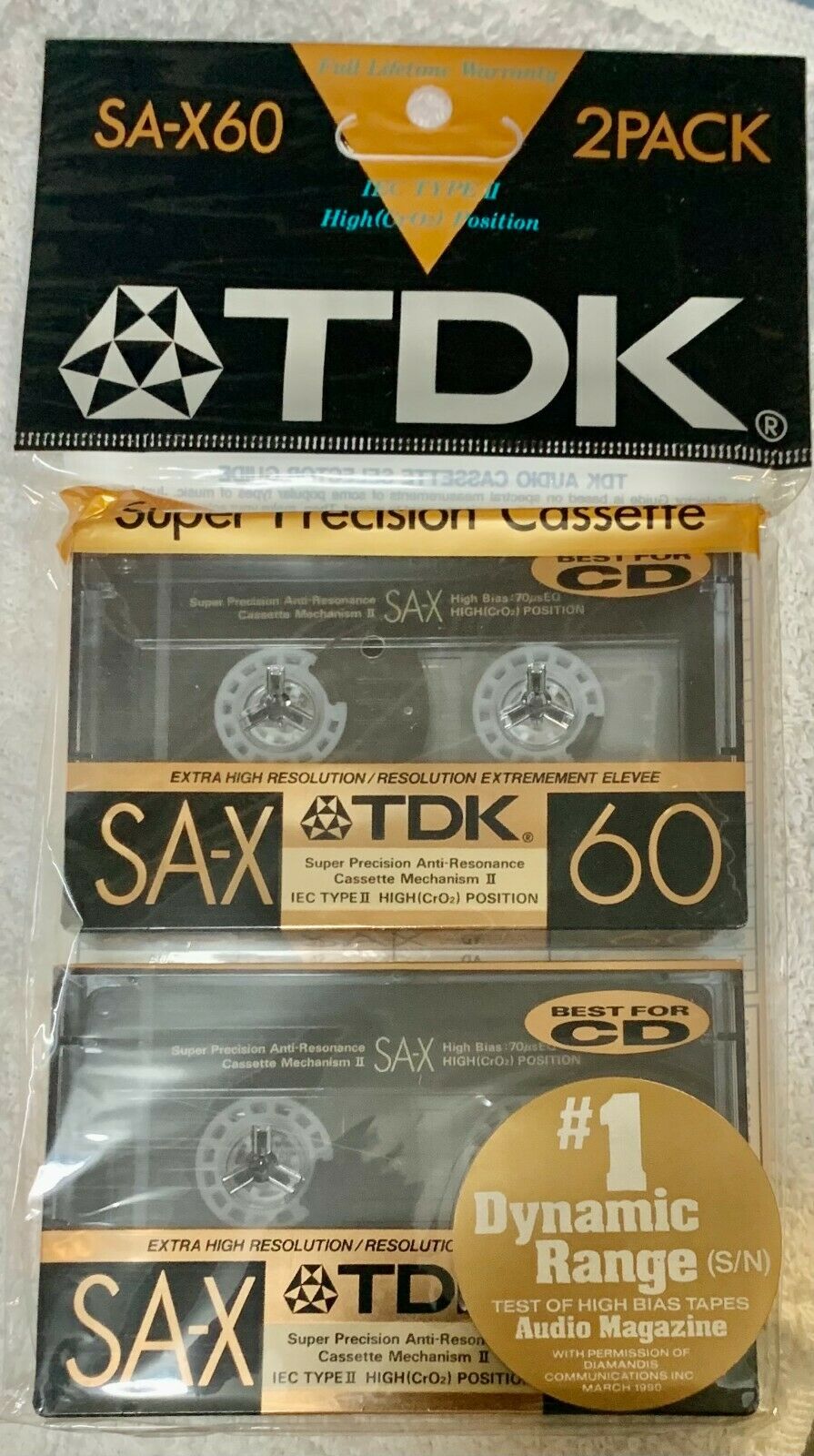 Tdk Sa-x 60 2pk, High Position Type Ii, Made In Japan, 1989/90 Edn, New Sealed