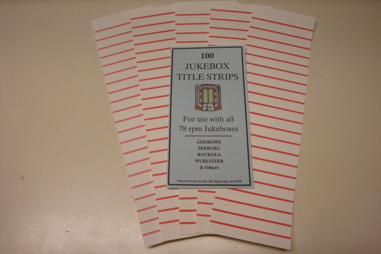 78 Rpm Jukebox Blank Title Strips, Jukebox Labels, 100 Strips, Perforated
