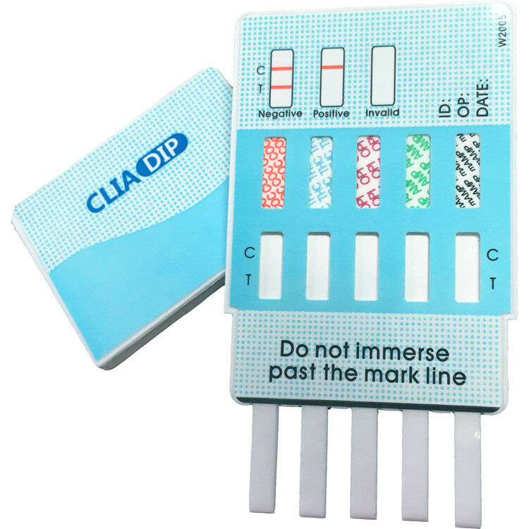 5 Pack 5 Panel Drug Testing Kit - Test For 5 Drugs Home Or Work - Free Shipping!