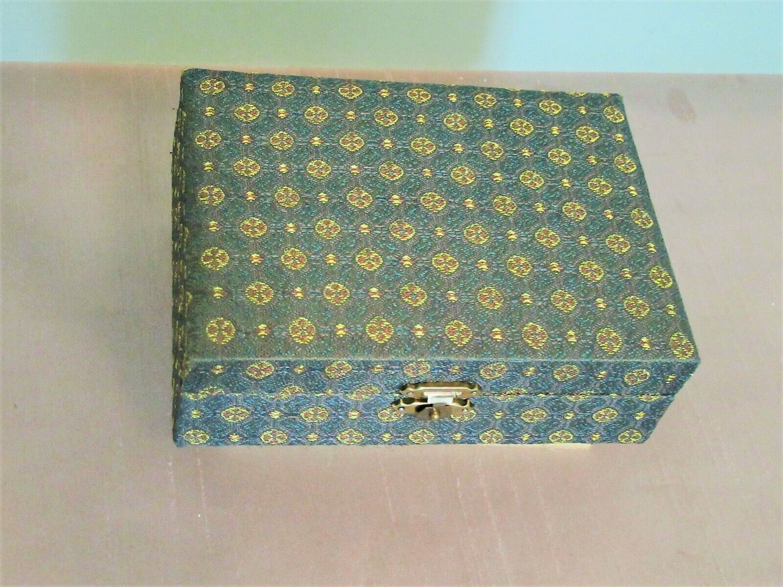 Vintage Wooden Chinese Silk Covered And Fabric Fitted Presentation - Jewelry Box