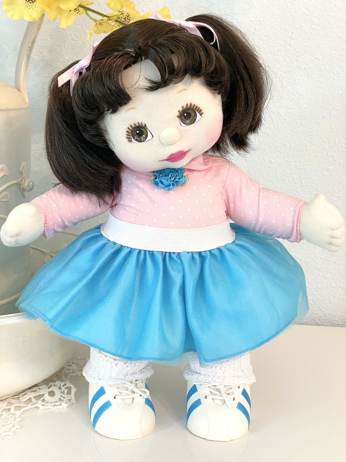 Taiwan Mattel My Child Doll Brown-eyed Brunette Puppytails Restored & Dressed