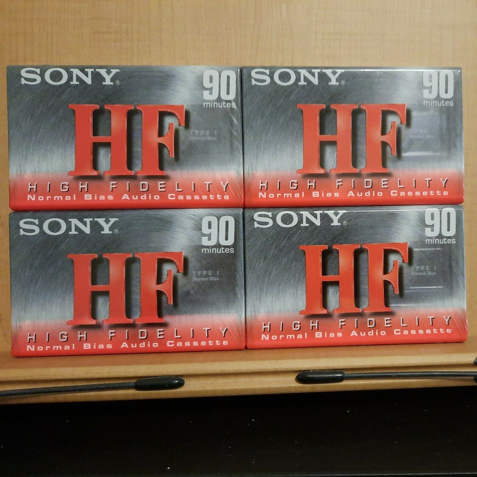 Lot Of 4 New Sealed Sony Hf 90 Minute Blank Audio Cassette Tapes Normal Bias