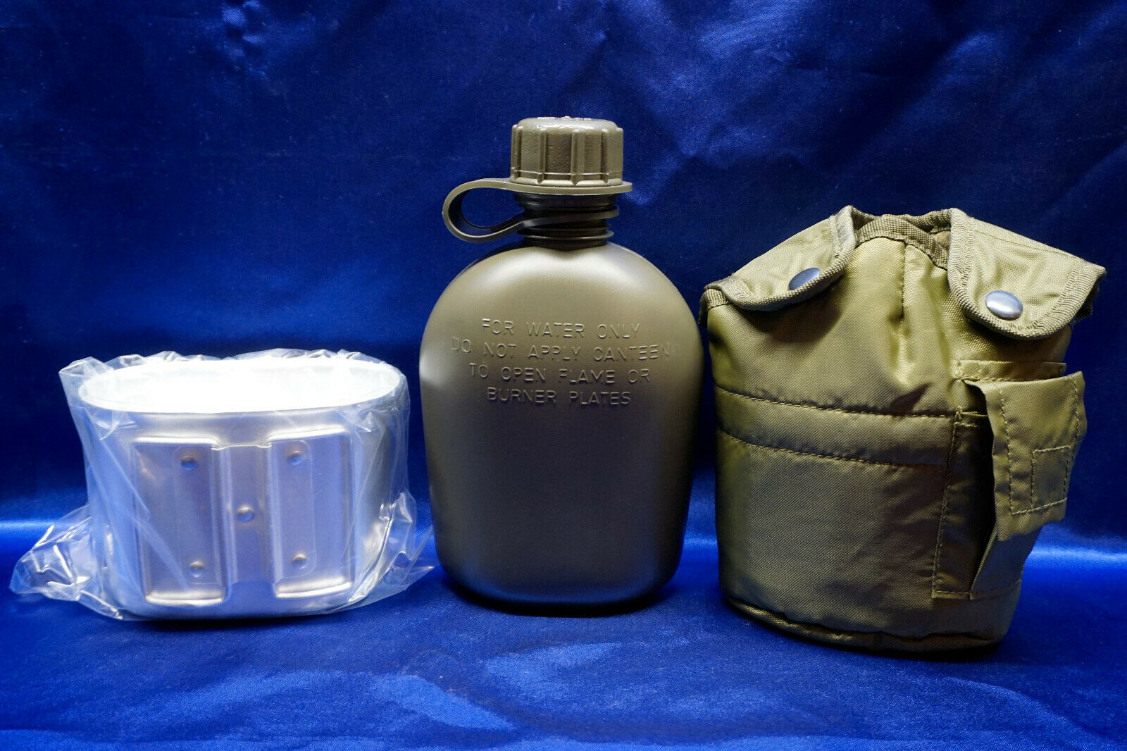 New Us Military Style Tactical Survival Od Green 1qt Water Canteen Cover Cup Set